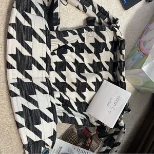 Black and White Houndstooth Bag